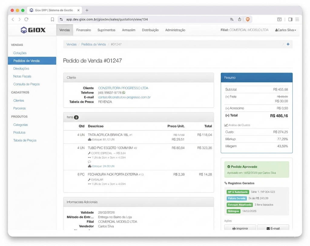 Imagem da tela Integração de Dados (ERP)