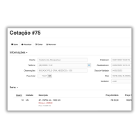 Imagem da tela Cotação / Orçamento